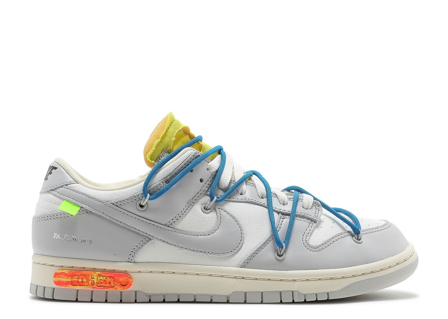

Кроссовки Nike Off-White X Dunk Low 'Lot 10 Of 50', белый