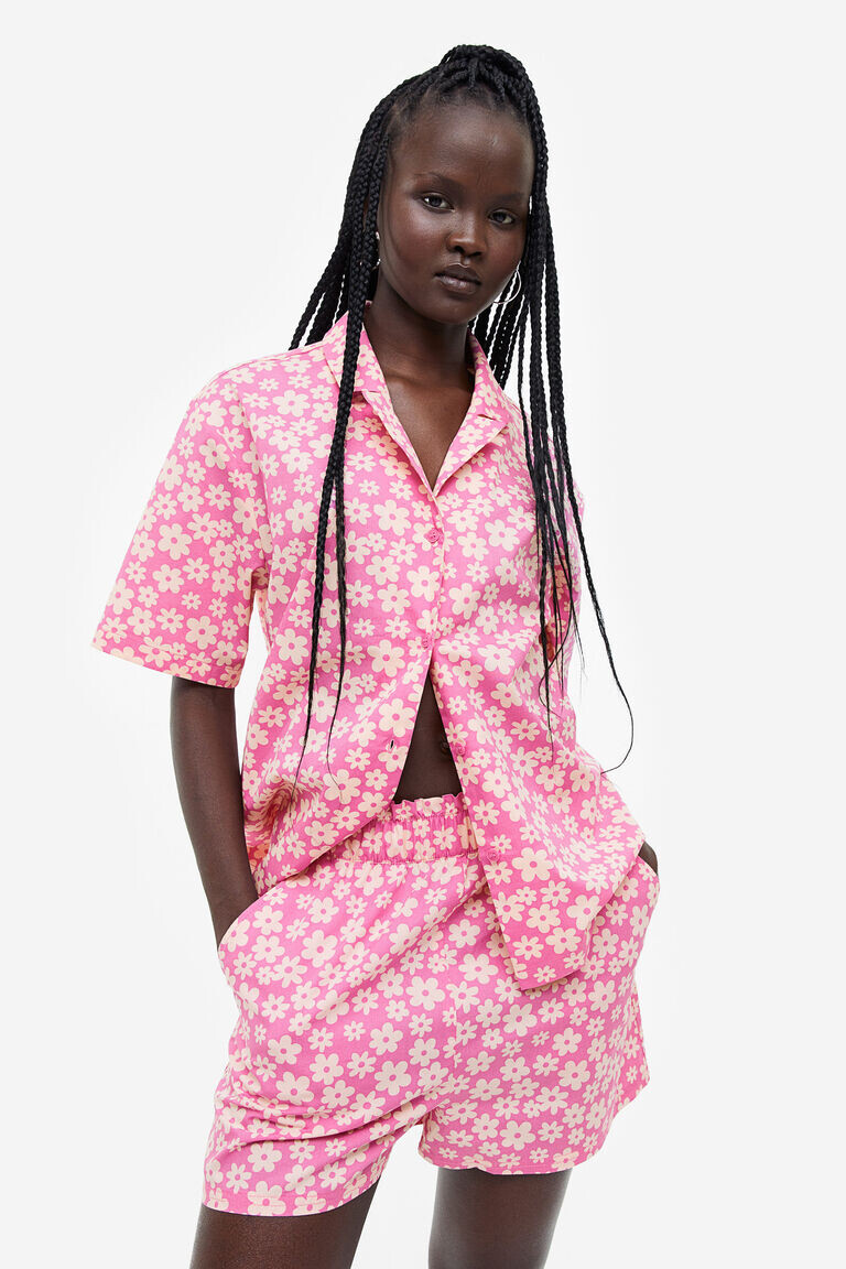 

Хлопковые шорты без застежки H&M, красный