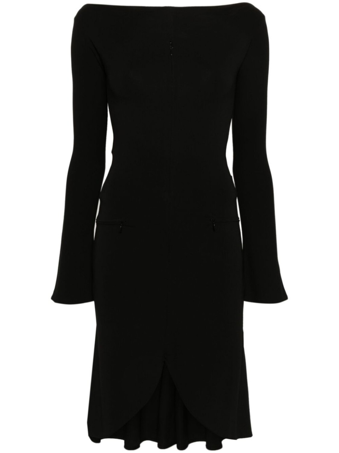 

Courrèges платье миди с разрезами на молнии, черный