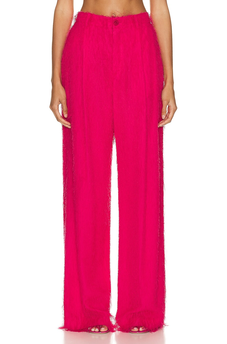 Брюки Lapointe Lightweight Fringe Relaxed Pleated, цвет Cerise