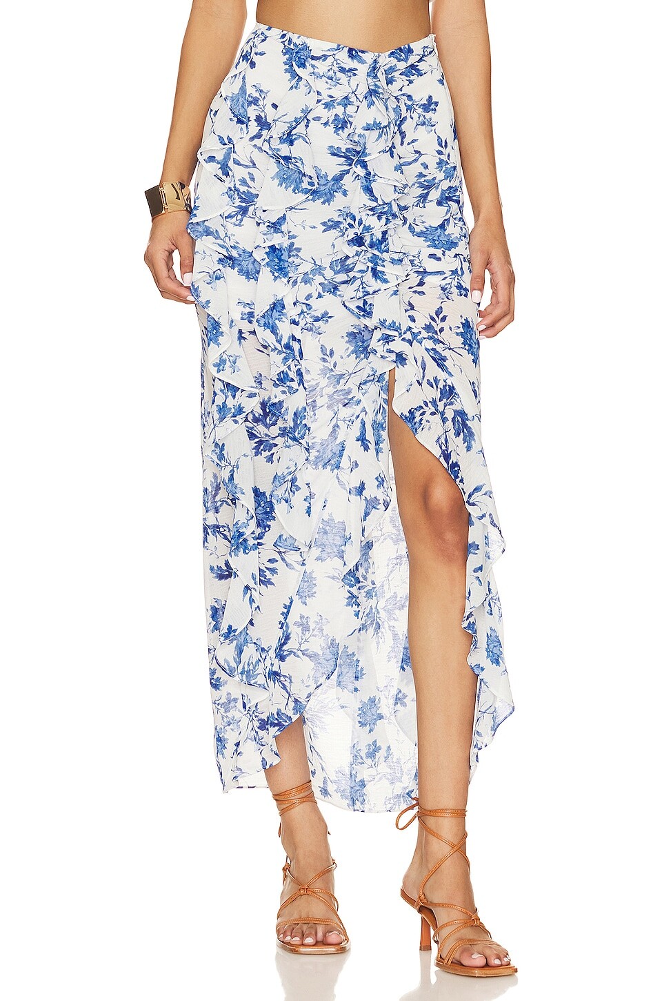 

Юбка макси Free People Flounce Around, цвет White Combo