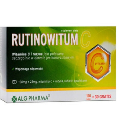 Rutinowitum C Immunity Витамин C для лечения простуды, 150 таблеток, Alg Pharma