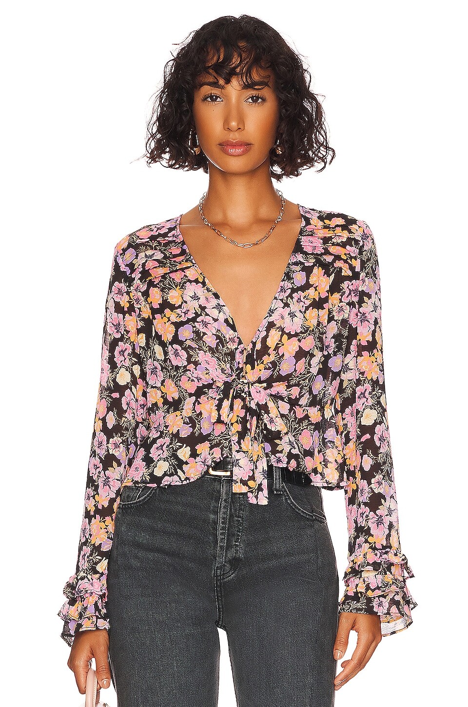

Блузка Free People Maybel, цвет Black Combo