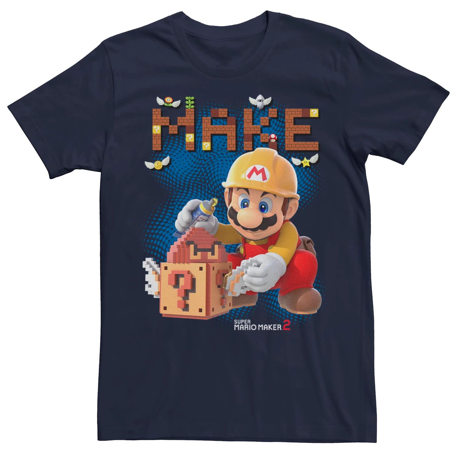Мужская футболка с короткими рукавами Nintendo Super Mario Maker 2 Imagination Licensed Character