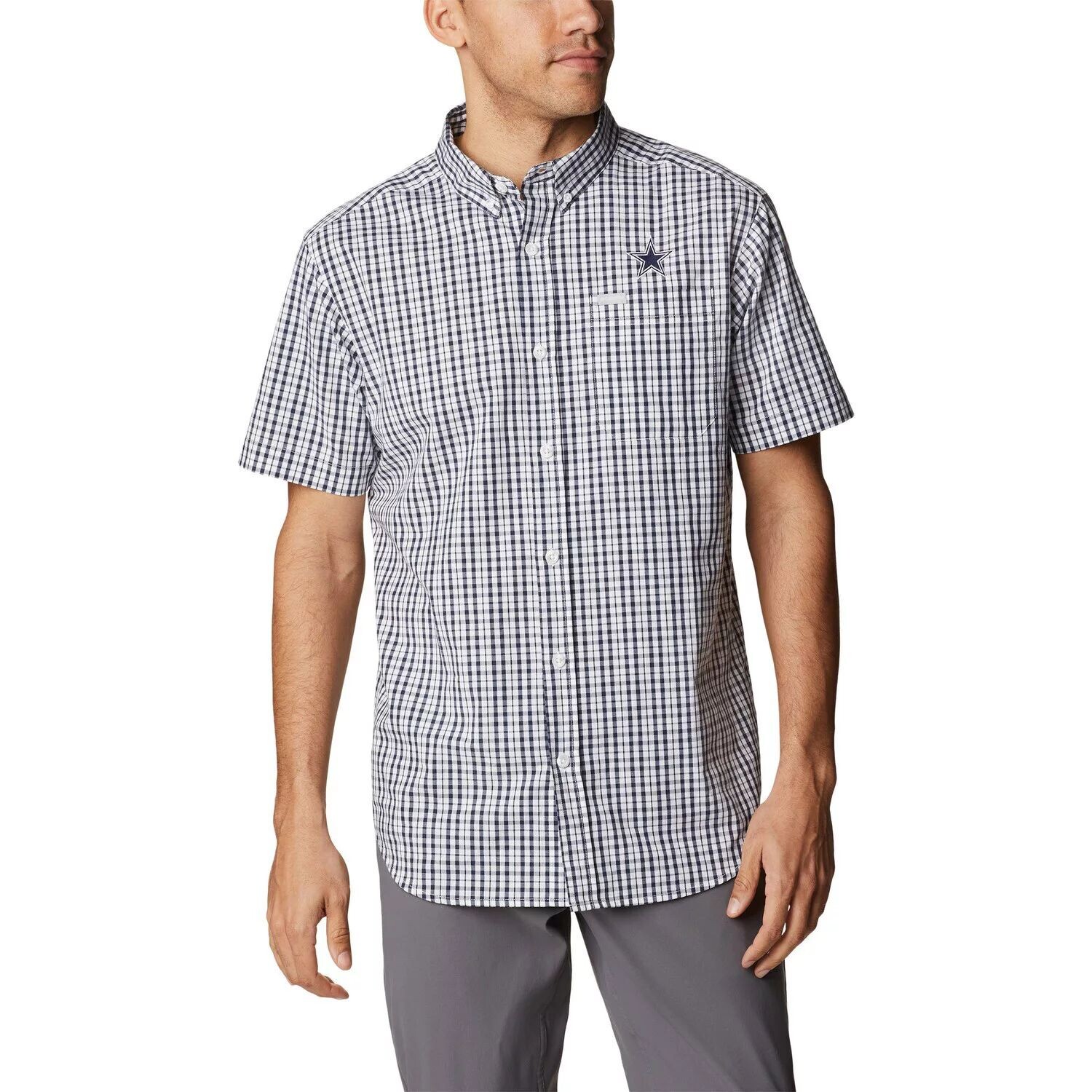 

Мужская рубашка на пуговицах Columbia Navy/White Dallas Cowboys Rapid Rivers