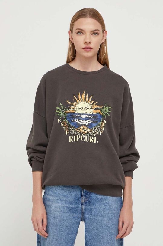 

Хлопковая толстовка Rip Curl, серый