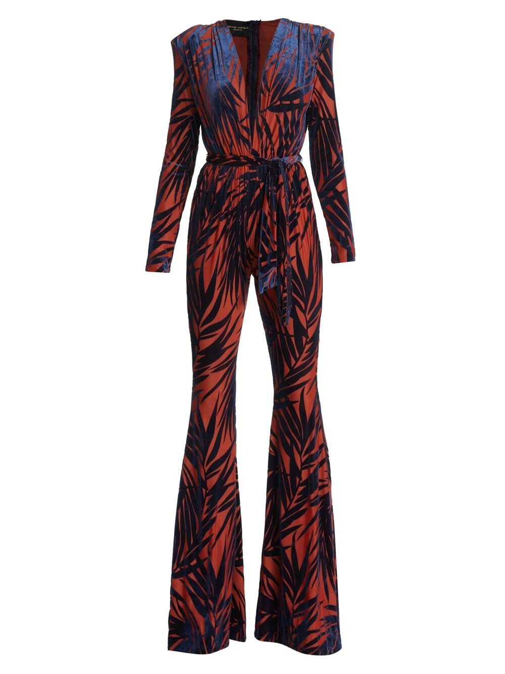 

Расклешенный комбинезон Eva Palm Michael Costello Collection, нави