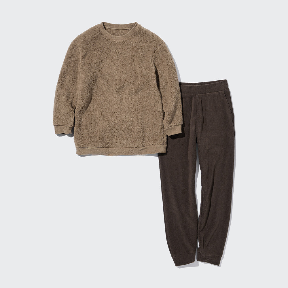 

Костюм Uniqlo флисовый с длинными рукавами, светло-коричневый