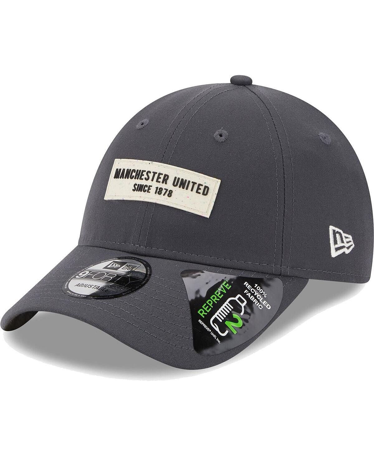 

Мужская серая регулируемая кепка Manchester United Repreve 9FORTY New Era