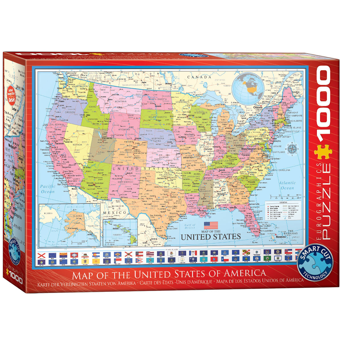 

EuroGraphics, пазл, Карта США, 1000 шт.