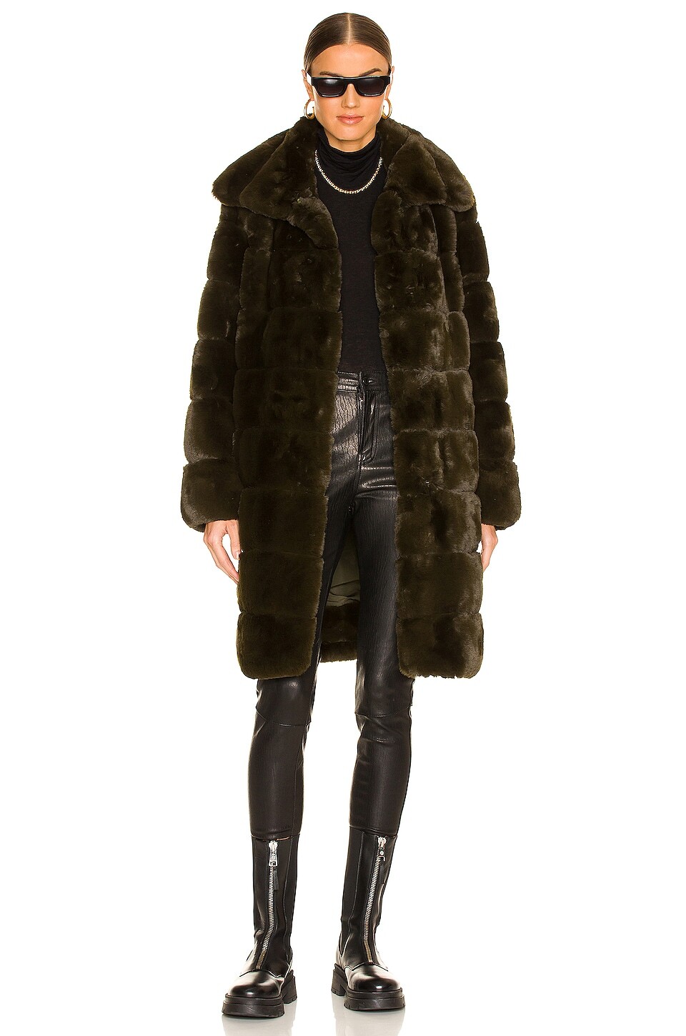 

Пальто Adrienne Landau Faux Fur Long, темно-зеленый
