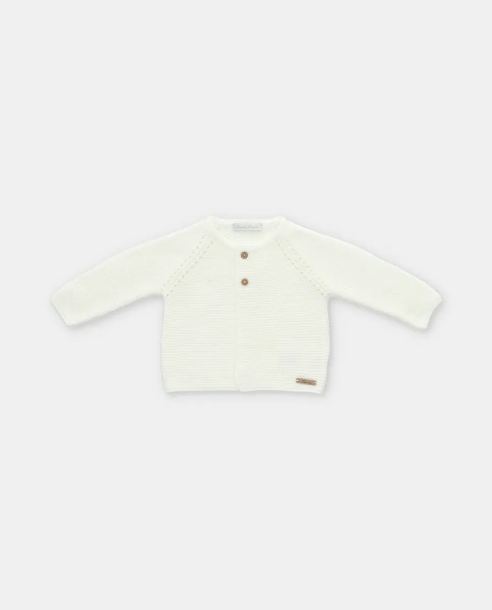 

Детская трикотажная куртка с необработанными ажурными деталями Martín Aranda, цвет Natural