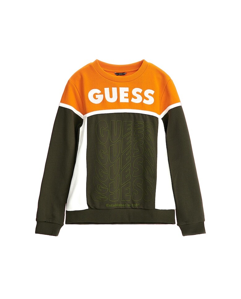 

Толстовка для мальчика с круглым вырезом и логотипом спереди Guess, черный
