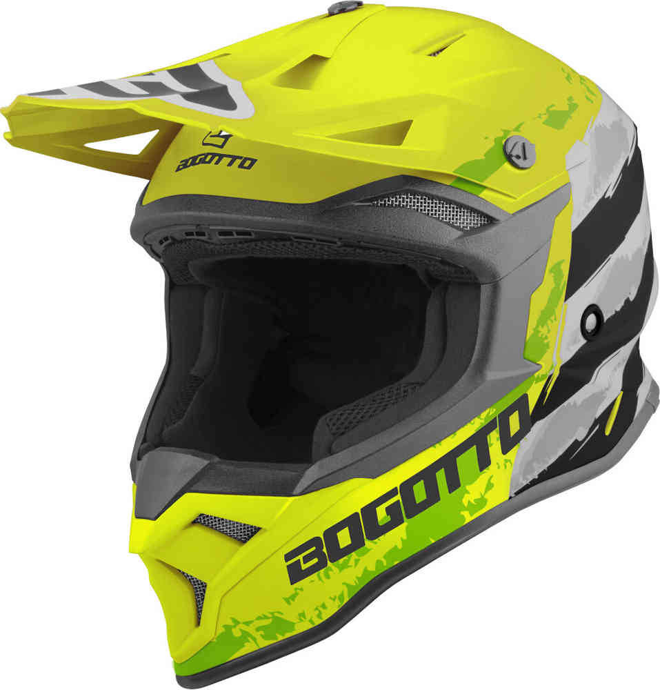 Крестовый шлем V337 Wild-Ride Bogotto, желтый/черный/белый