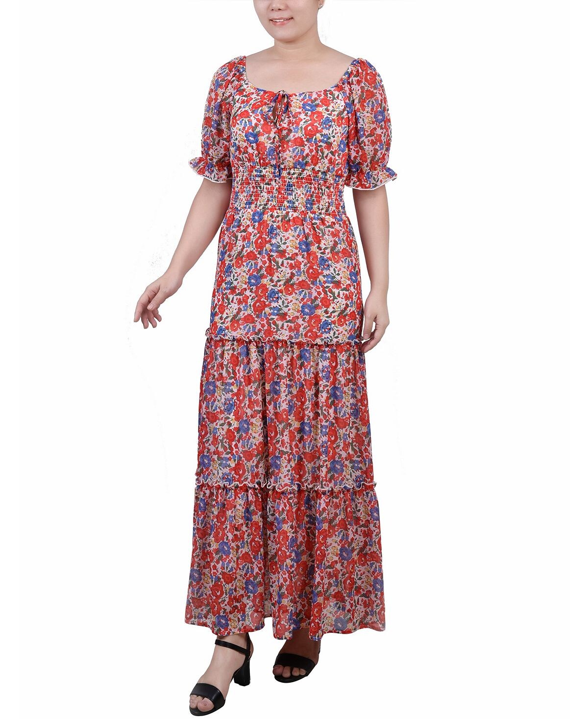 

Женское платье макси с коротким рукавом NY Collection