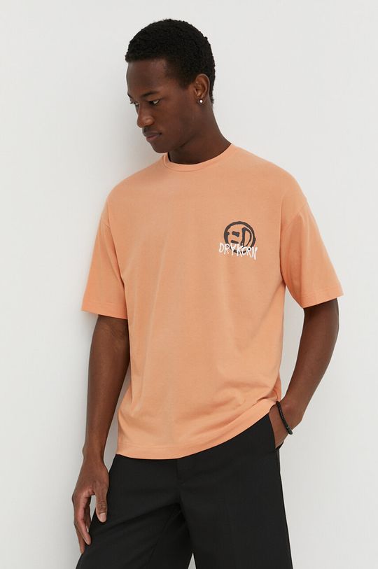 Хлопковая футболка Drykorn, оранжевый