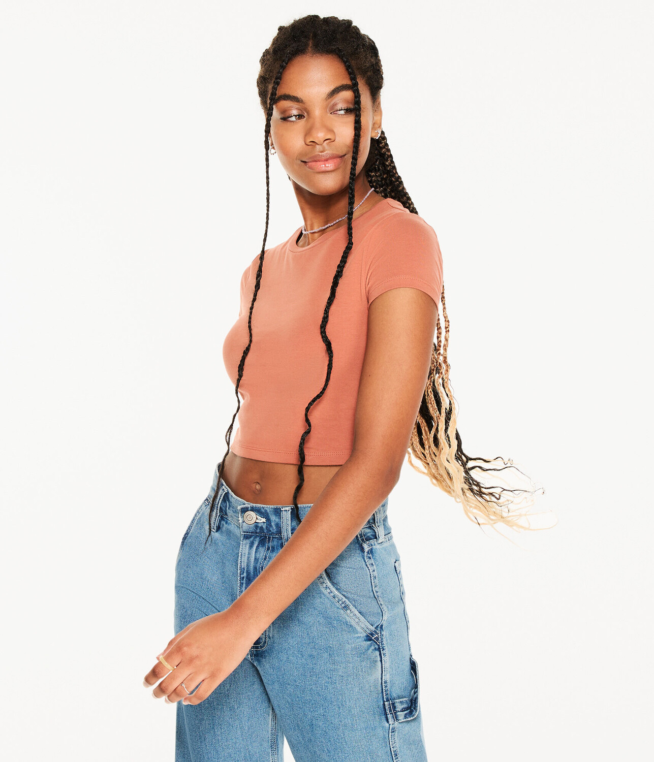 

Очень мягкая укороченная детская футболка Aeropostale, коричневый