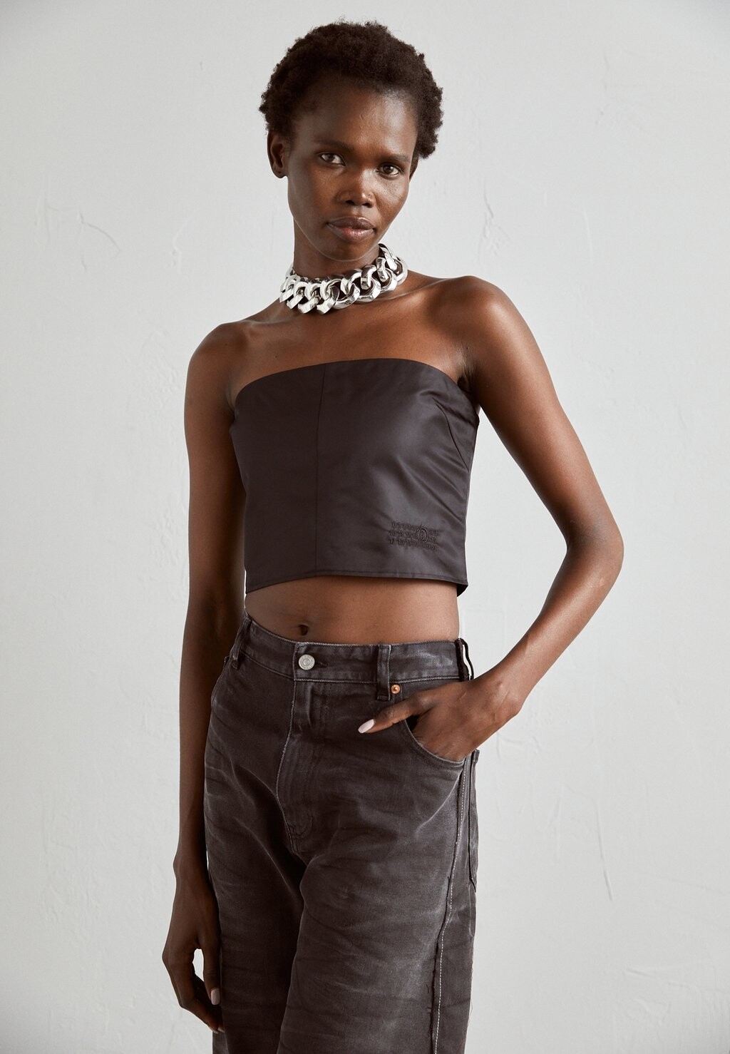 

Топ Corset MM6 Maison Margiela, черный