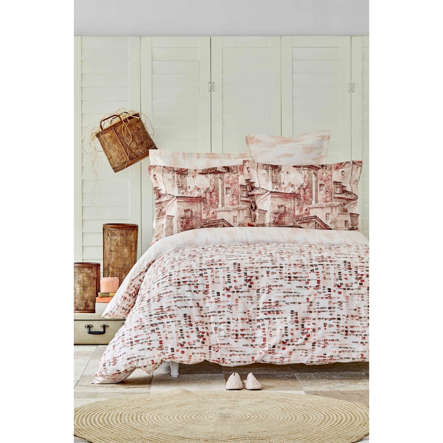 

Комплект постельного белья Karaca Home Vella Blush Комплект подушек с двойным пододеяльником