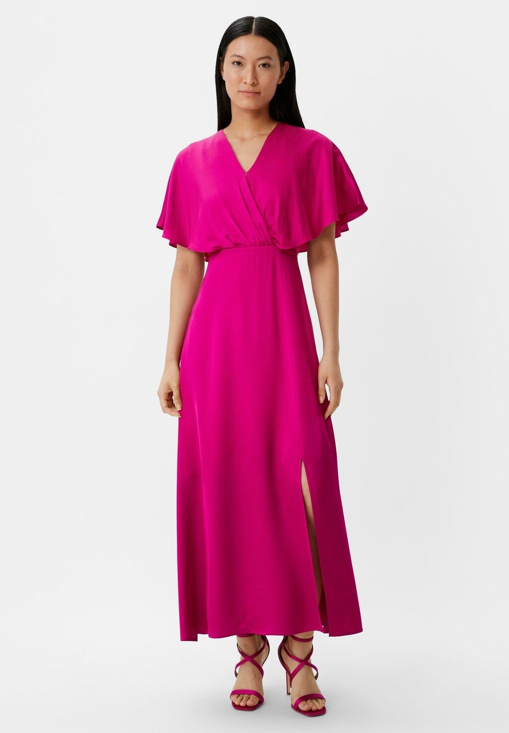 

Платье макси MIT DRAPIERUNG UND BEINSCHLITZ comma, цвет fuchsia