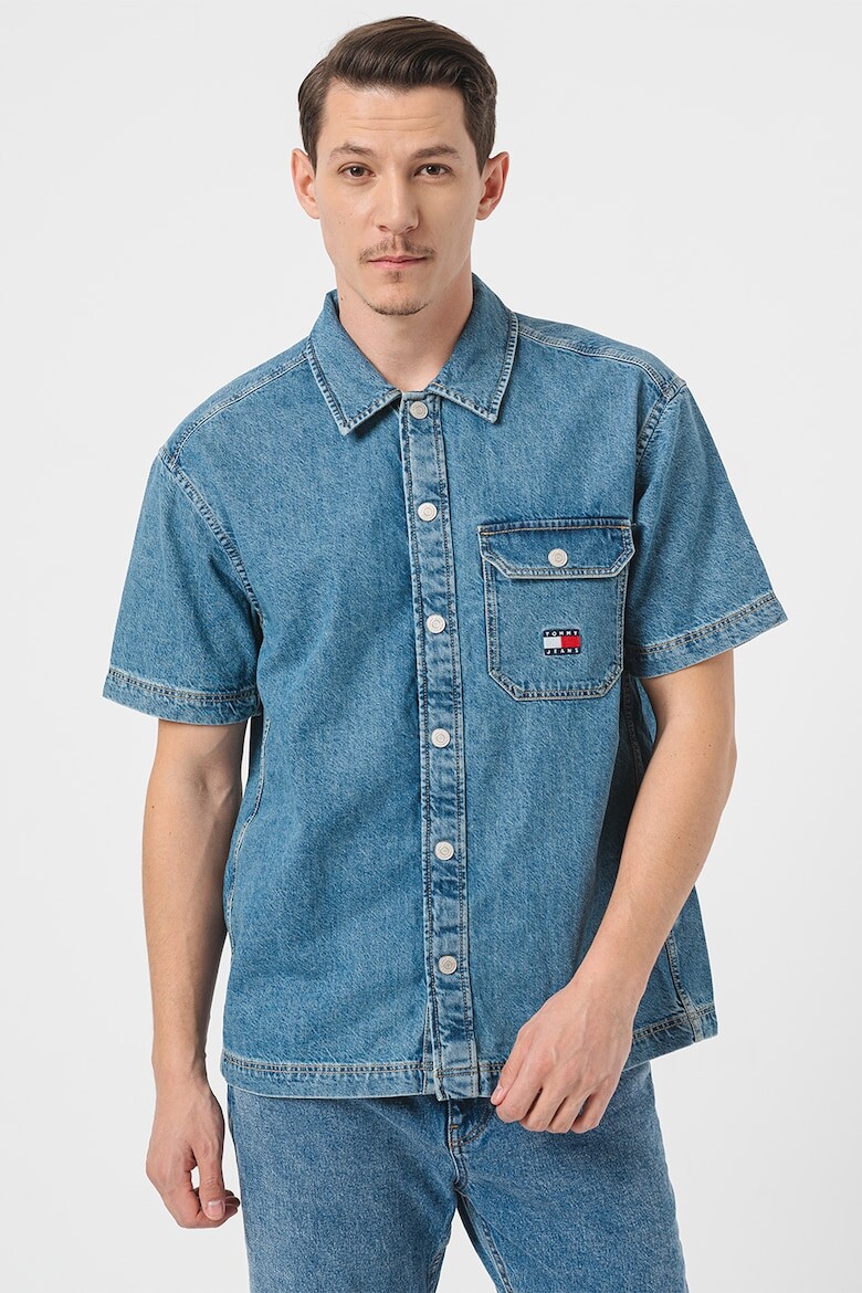 

Джинсовая рубашка с карманом Tommy Jeans, синий