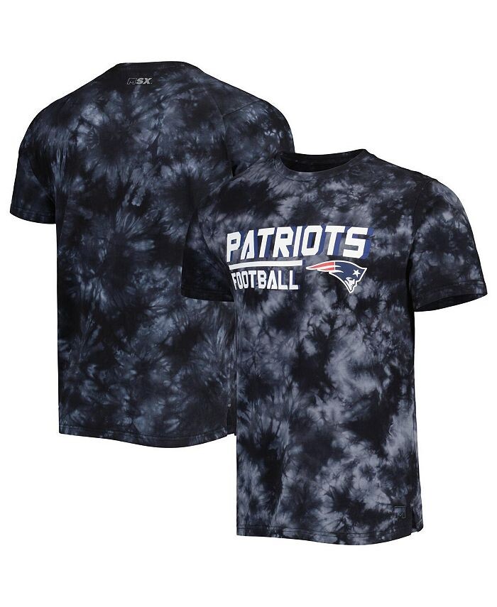 

Мужская черная футболка New England Patriots Recovery с принтом тай-дай MSX by Michael Strahan, черный