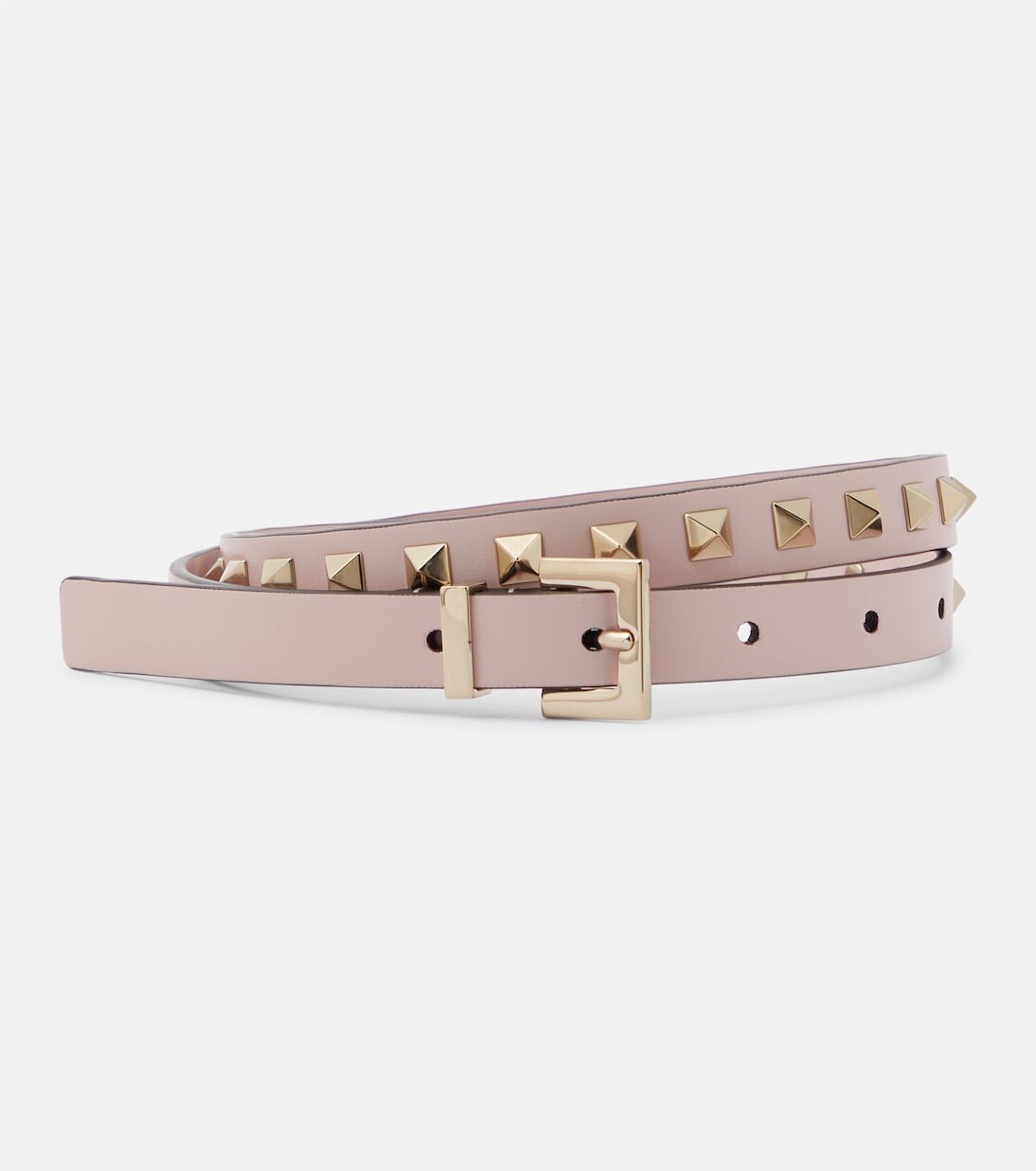 

Узкий кожаный ремень rockstud Valentino Garavani, розовый