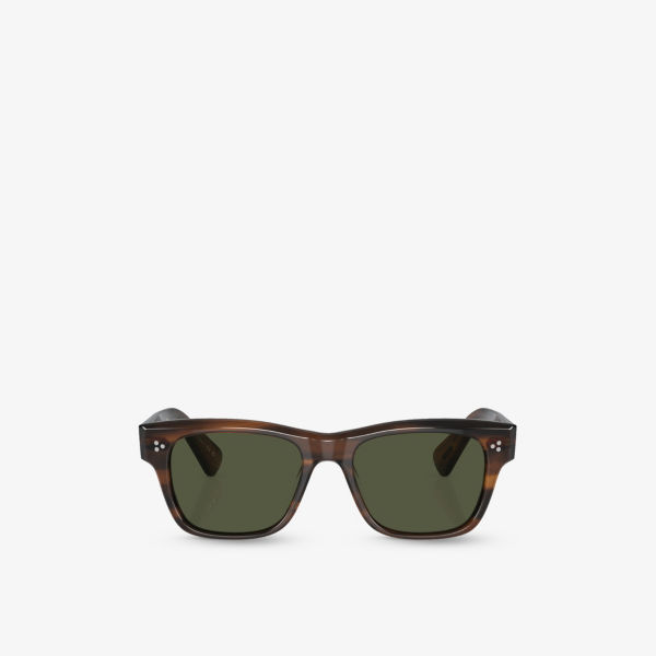OV5524SU Солнцезащитные очки Birell Sun в оправе-подушке из ацетата черепаховой расцветки Oliver Peoples, коричневый