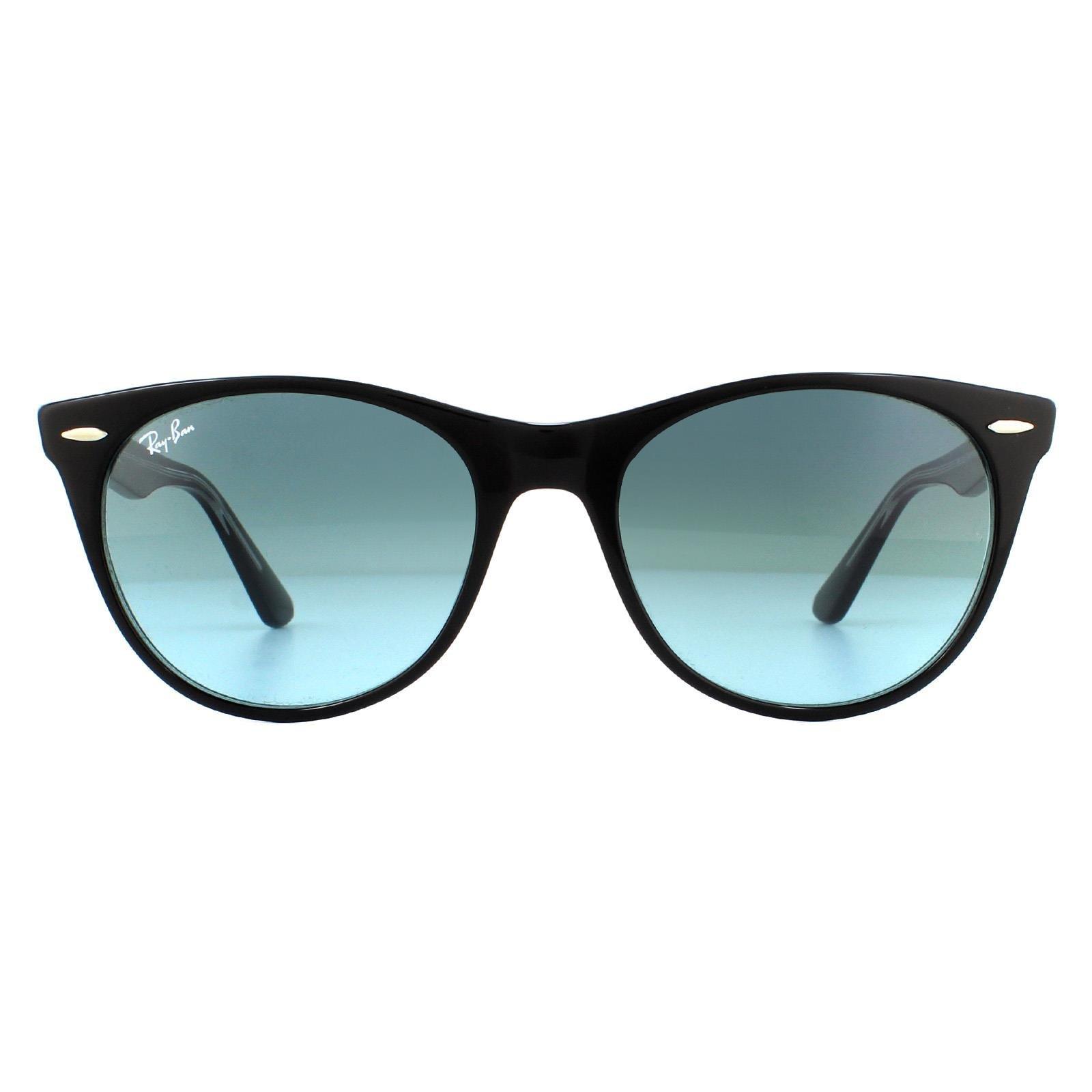Круглые черные и кристально-синие солнцезащитные очки с градиентом Ray-Ban, черный