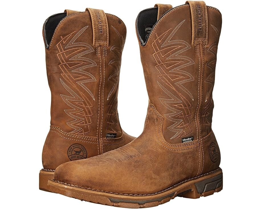 

Ботинки Irish Setter Marshall 11" Waterproof Leather Soft-Toe Pull-On EH, коричневый