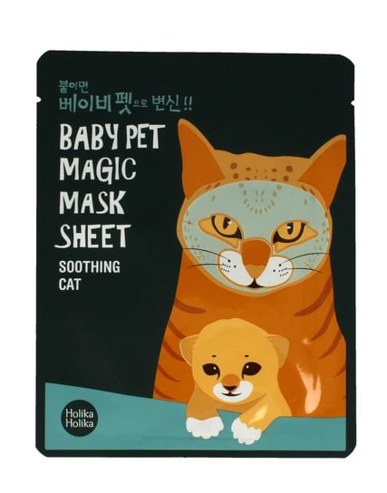 Тканевая маска Baby Pet Magic, Успокаивающая тканевая маска для кошек Holika Holika