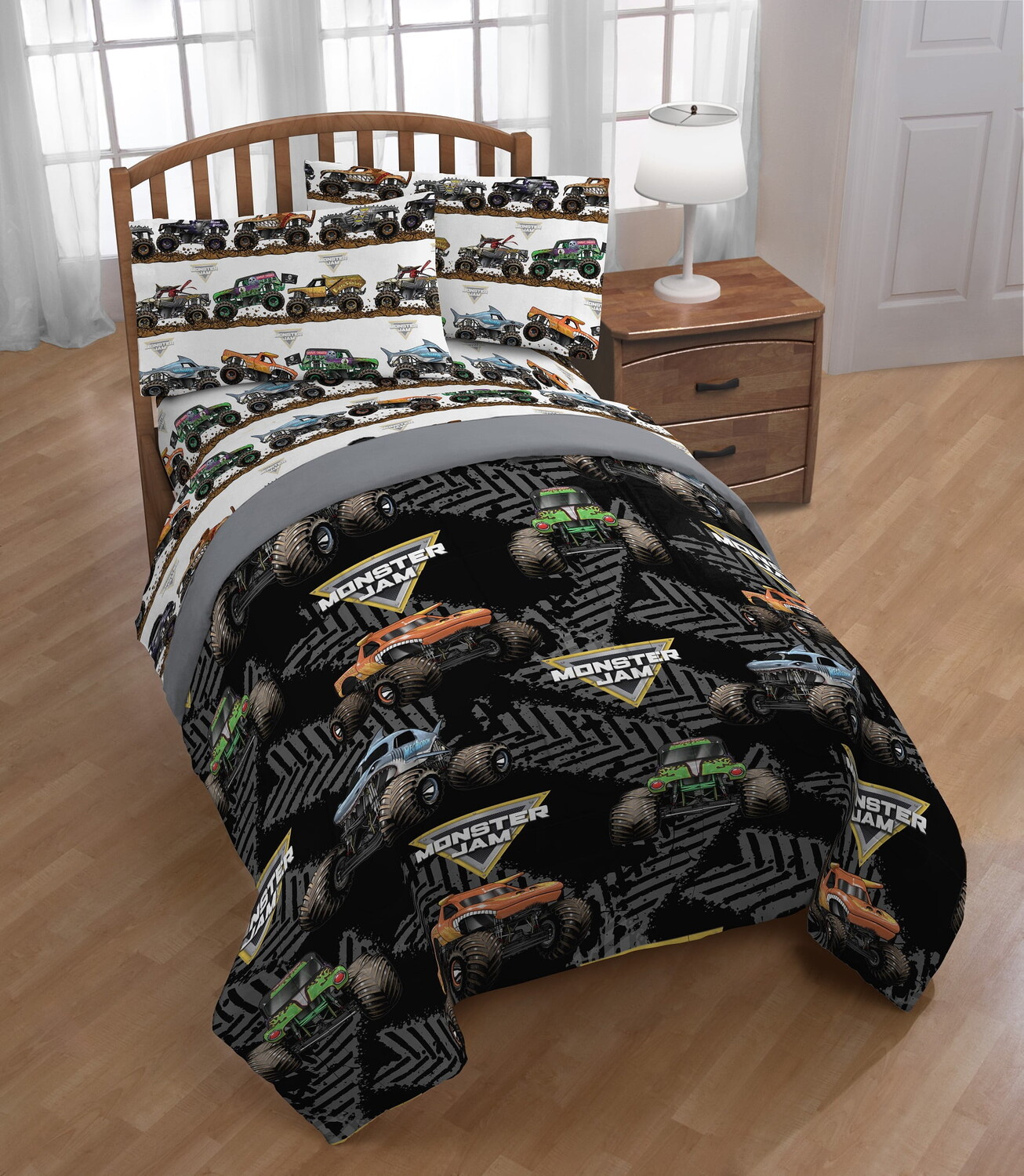 

Комплект постельного белья Monster Jam Tracks, черный