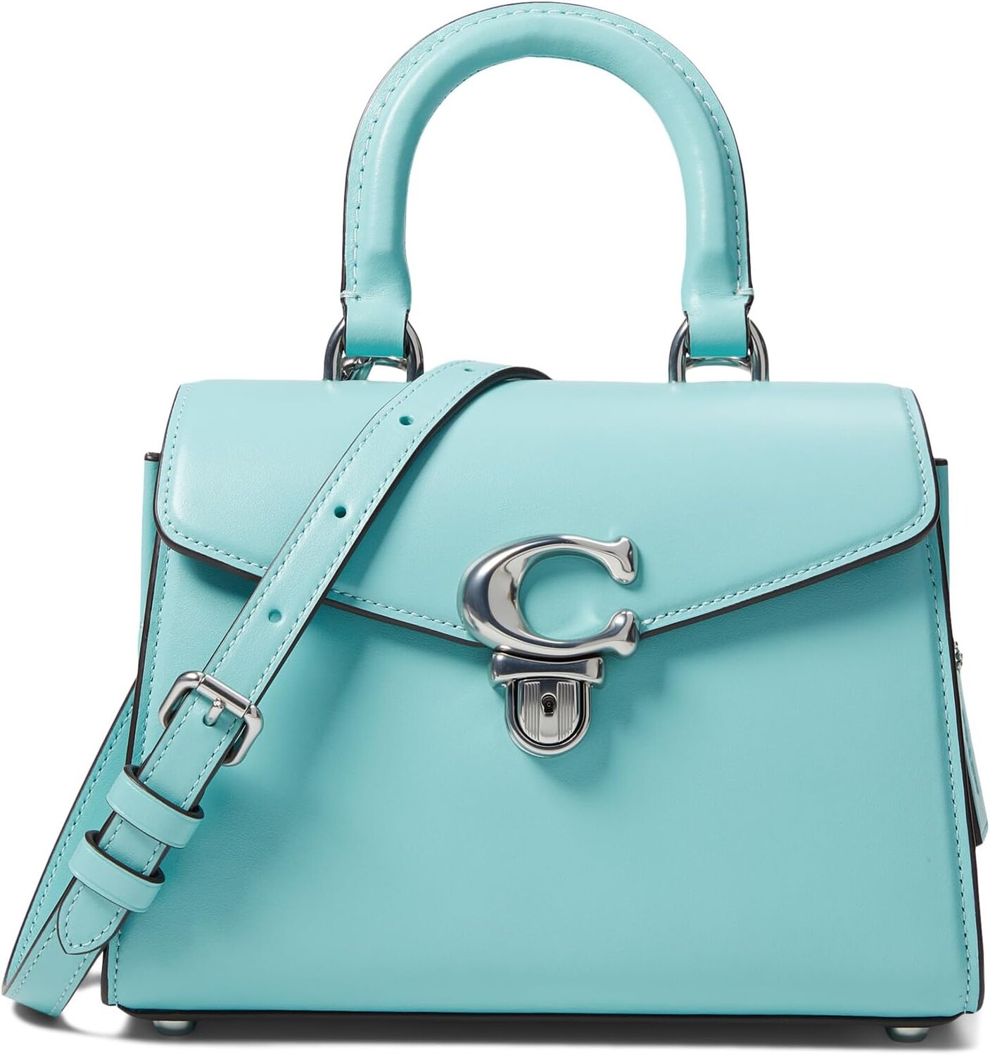 

Сумка Luxe Refined Calf Leather Sammy Top-Handle 21 COACH, цвет Faded Blue