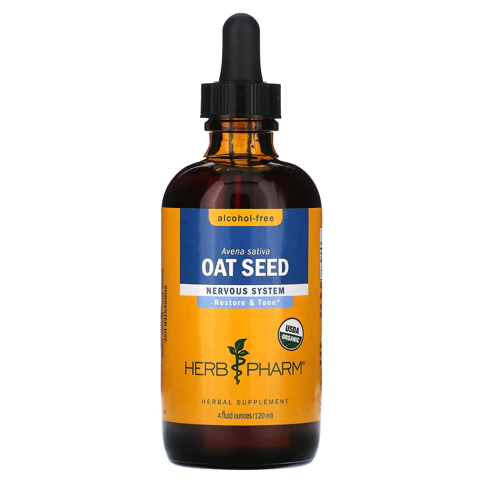 цена Пищевая добавка Herb Pharm Oat Seed без спирта, 120 мл