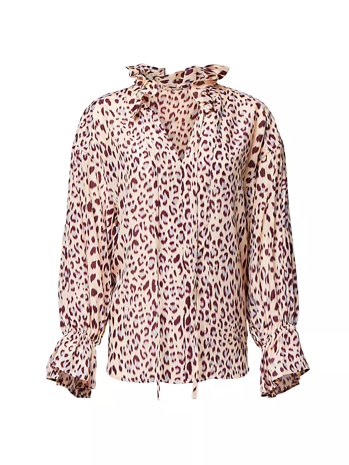 

Блузка Farah Cheetah с замочной скважиной Equipment, мультиколор