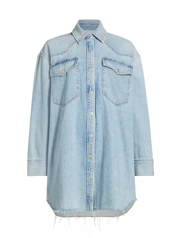 

Джинсовое платье-рубашка оверсайз Jessa Denim Agolde, цвет flush
