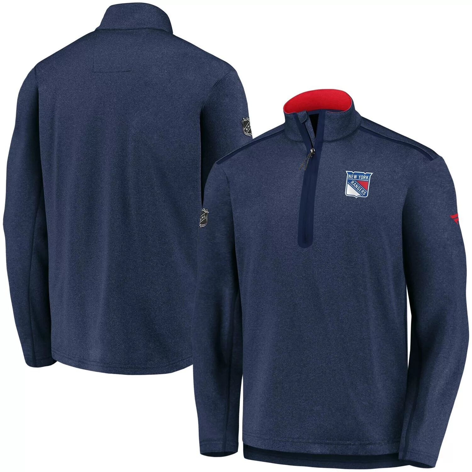 

Мужская фирменная темно-синяя куртка с застежкой-молнией New York Rangers Authentic Pro для путешествий и тренировок на молнии на четверть Fanatics, Синий