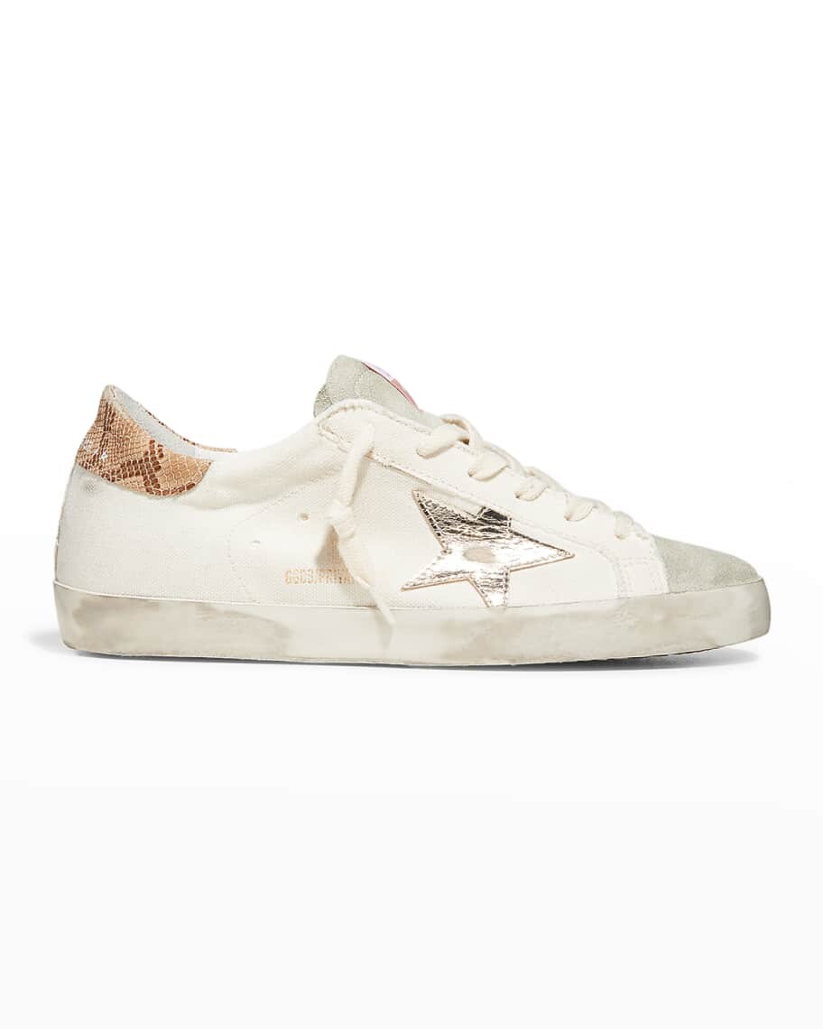 

Холщовые кроссовки Superstar из смешанной кожи Golden Goose