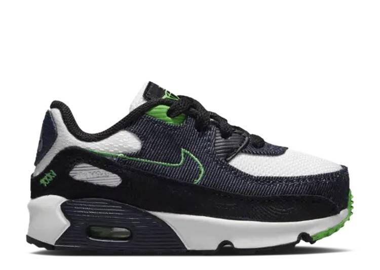 

Кроссовки Nike AIR MAX 90 LEATHER SE TD 'BLACK SCREAM GREEN', черный