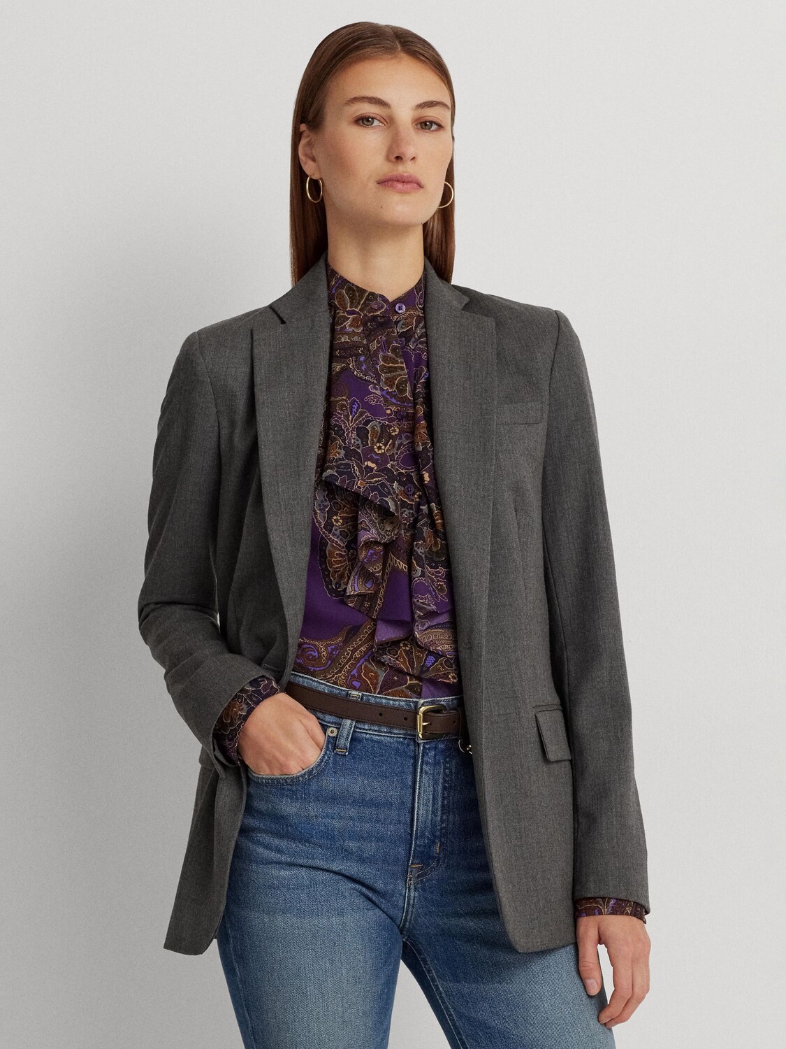 

Лорен Бонаро Блейзер Ralph Lauren, серый