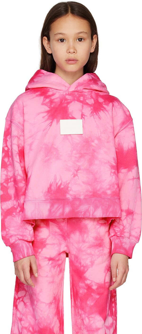 

MM6 Maison Margiela Kids Розовый худи с принтом тай-дай