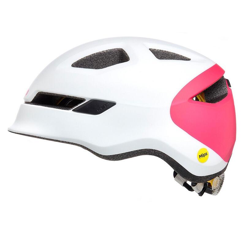 Детский шлем KED POP, бело-розовый