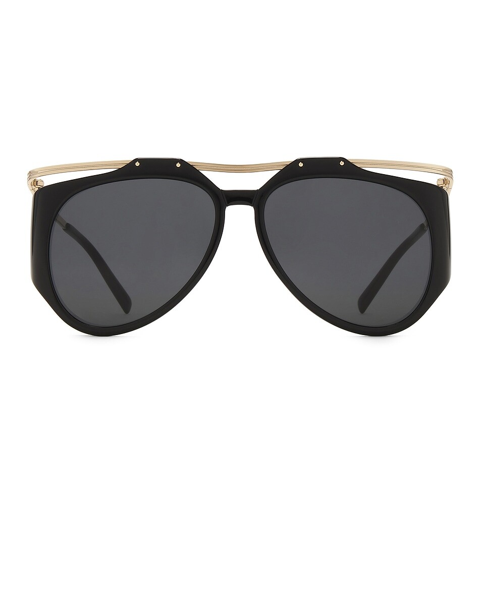 

Солнцезащитные очки SL M137 Амелия Saint Laurent, черный/золотой