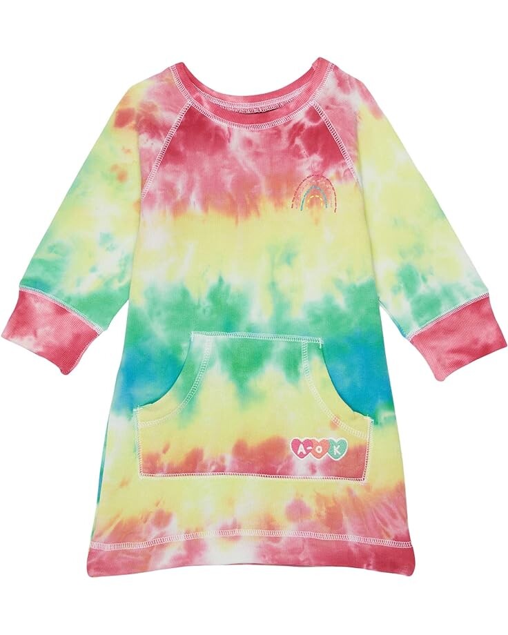 

Платье Hatley Rainbow Tie-Dye Sweatshirt Dress, белый