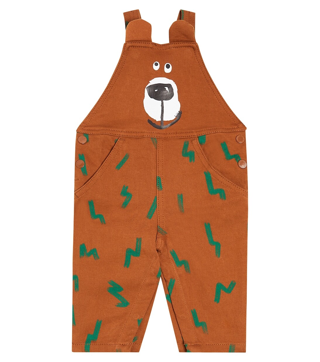 

Детские комбинезоны из хлопка с принтом Stella Mccartney Kids, коричневый
