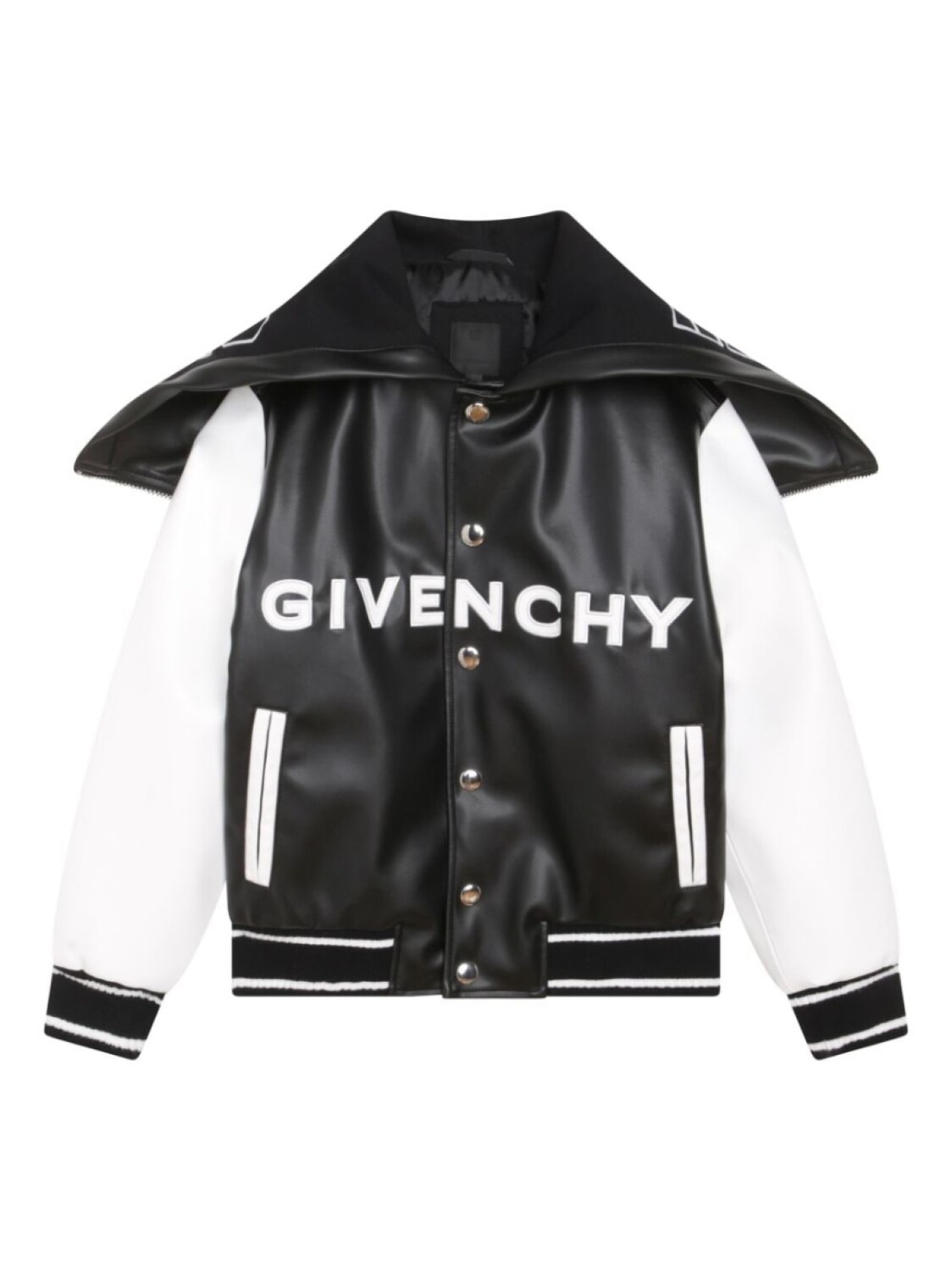 

Givenchy Kids бомбер с капюшоном и нашивкой-логотипом, черный