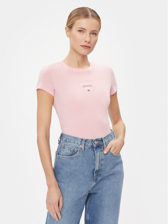 

Футболка узкого кроя Tommy Jeans, розовый