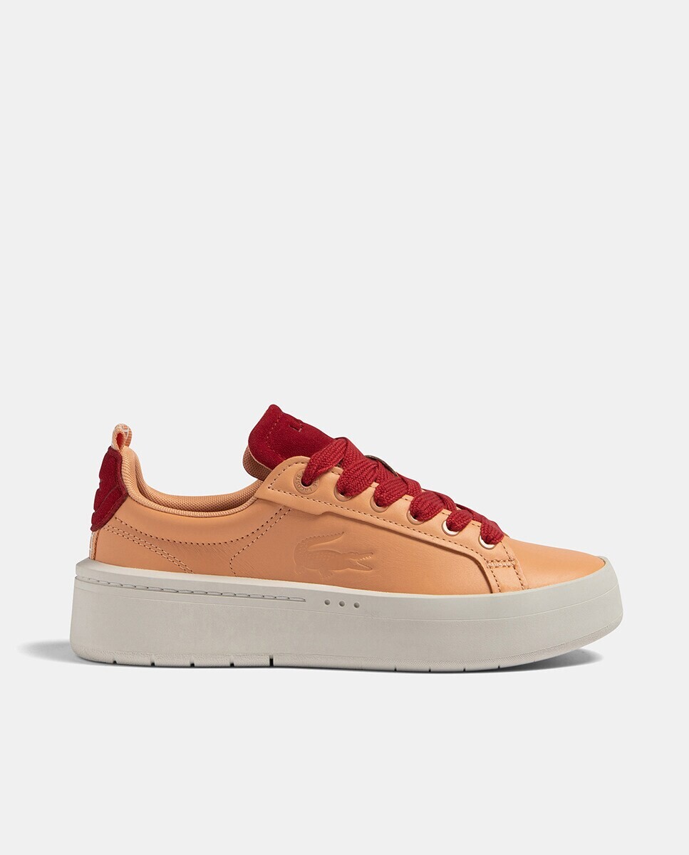 

Женские кожаные кроссовки Carnaby на платформе Lacoste, оранжевый