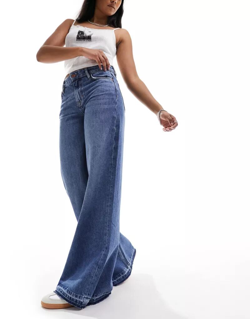Широкие расклешенные джинсы Superdry винтажного синего цвета Wheeler с необработанным подолом 2014 rollik от sam wheeler волшебные трюки
