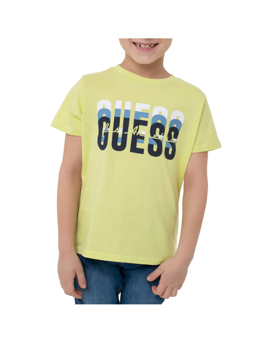 

Детская футболка с короткими рукавами и надписью Guess